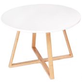 STÓŁ KAWOWY MODERNHOME SKANDYNAWSKI MDF BIAŁY ŚRED 60CM