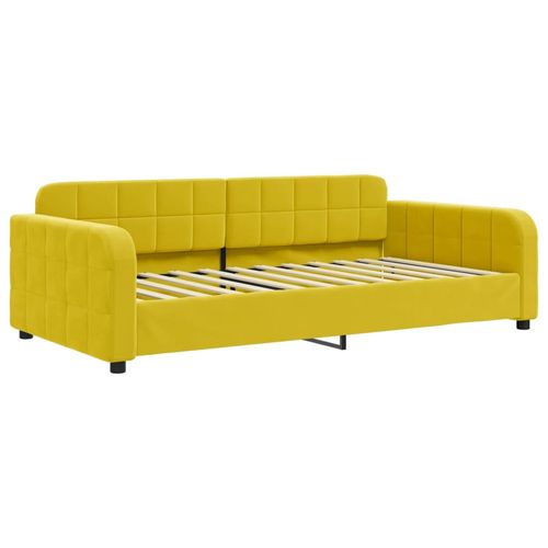 Sofa z materacem do spania, żółta, 90x200 cm, aksamit na Arena.pl