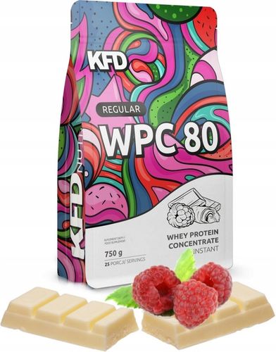 KFD REGULAR WPC 80 BIAŁKO KONCENTRAT 700g SMAK BIAŁA CZEKOLADA Z MALINĄ na Arena.pl