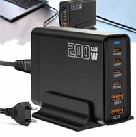 ŁADOWARKA WIELOPORTOWA 200W Z SZEŚCIOMA PORTAMI PD SZYBKIE ŁADOWANIE