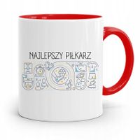 Kubek Czerwony Prezent Dla Najlepszego Piłkarza Z Nadrukiem Ze Zdjęciem