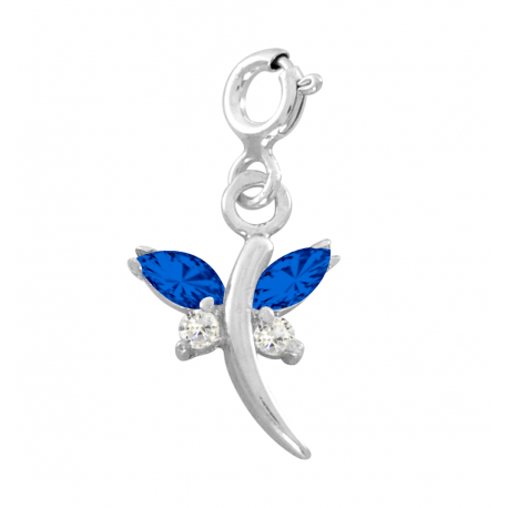 SREBRNY CHARMS MOTYLEK Z CYRKONIAMI PRÓBA SREBRA 925 DOSTĘPNE RÓŻNE KOLORY na Arena.pl