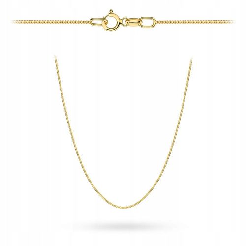 Łańcuszek złoty pr. 585 - splot pancerka gładka 45 cm na Chrzest Komunię Św na Arena.pl