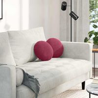 Poduszki na siedziska 2 pcs Czerwone wino Ø 40 x 13 cm Aksamit