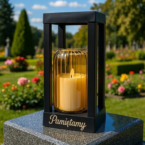 Solarny znicz LED STATUETKA NA CMENTARZ GRÓB DUŻA wieczna lampka na baterie na Arena.pl