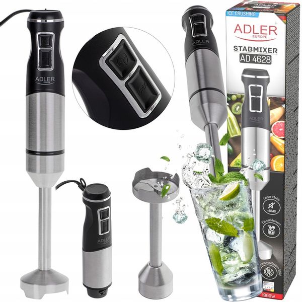 BLENDER RĘCZNY MOC 1900W MIKSER WIELOFUNKCYJN TURBO KRUSZY LÓD ROZDRABNIACZ zdjęcie 1