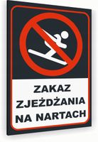 Tabliczka znak informacyjny 20x15 Antracyt ZAKAZ ZJEŻDŻANIA NA NARTACH