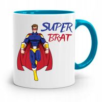 Kubek Błękitny Prezent Dla Brata Super Brat Z Nadrukiem Ze Zdjęciem