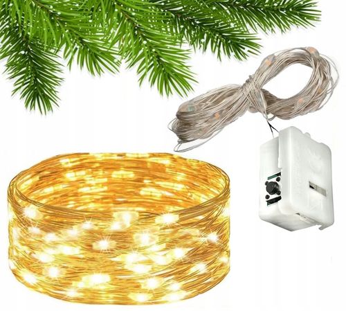 ŚWIATEŁKA LED LAMPKI CHOINKOWE MIKRO DRUCIKI Z BATERIAMI ŚWIĄTECZNY STROIK na Arena.pl