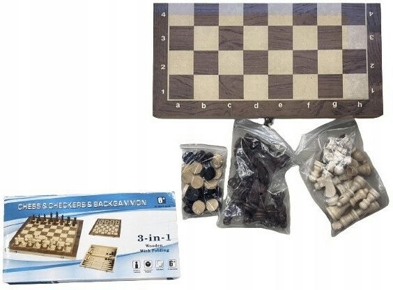 Szachy Drewniane 2W1 7975 zdjęcie 1