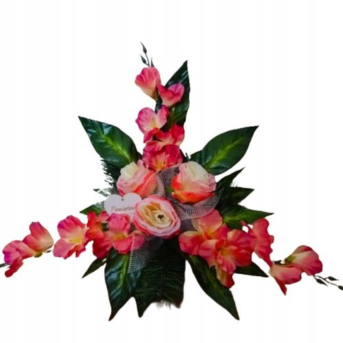 STROIKI NA CMENTARZ kompozycja stroik na grób kwiaty sztuczne w doniczce na Arena.pl