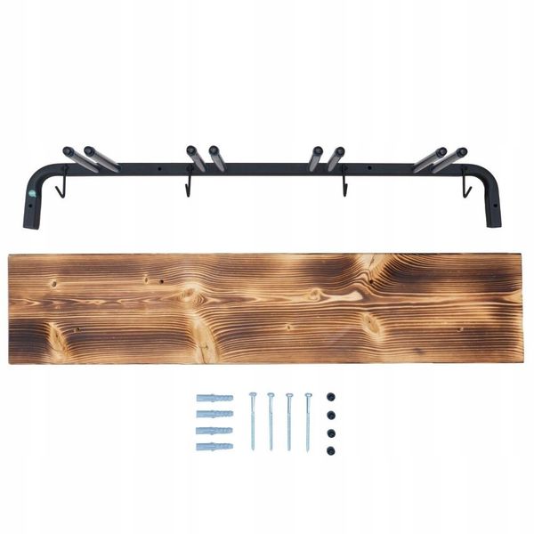 WIESZAK UCHWYT ŚCIENNY N3 Z DESKĄ NA 4 PARY NART zdjęcie 3