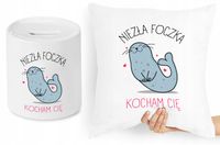 Dla Dziewczyny Zestaw Poduszka + Skarbonka Prezent Z Nadrukiem Ze Zdjęciem