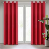 Zasłona jednokolorowa na przelotkach RITA 140X250 czerwona