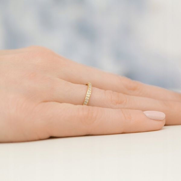 ZŁOTY PIERŚCIONEK OBRĄCZKA Cyrkonie pr. 375 r.20 zdjęcie 4