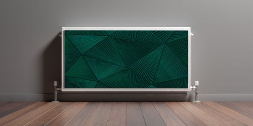 MATA Magnetyczna Na Grzejnik Zielone Trójkąty Abstrakcja 110cm x 60cm na Arena.pl