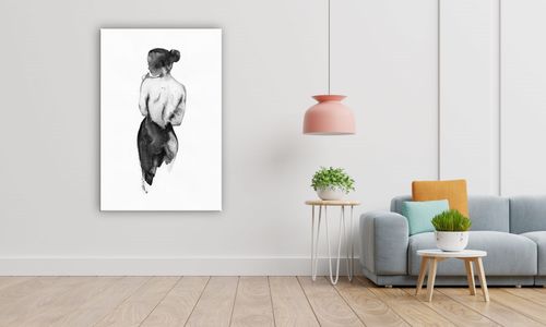 OBRAZ NA PŁÓTNIE 044 Kobieta w czerni 20x30cm na Arena.pl