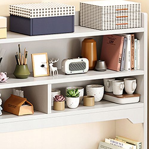 BIURKO KOMPUTEROWE BIAŁE LOFT POD LAPTOP KOMPUTER NOWOCZESNE Z 7 PÓŁKAMI na Arena.pl