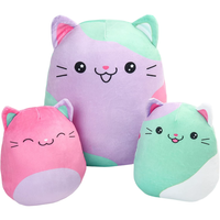 Pluszowa Poduszka Kot Pluszak Squishy Zestaw 3 szt. 30 cm i 17 cm Brązowy