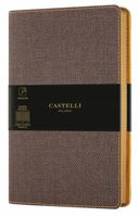 Notatnik A5 Castelli brązowy Brown notes w kratkę w oprawie tekstylnej