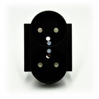 Efapel Logus90 element centralny do gniazda podwójnego z uziemieniem czarny mat 90656 TPM