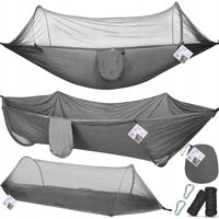 HAMAK Z MOSKITIERĄ 1 lub 2 osobowy TURYSTYCZNY SURVIVAL BUSHCRAFT LEKKI 3w1