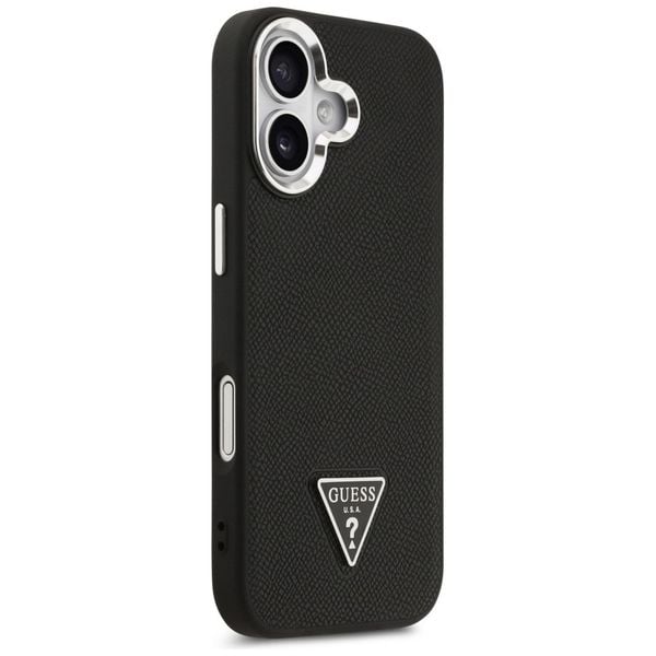 Etui Guess Grained Triangle Logo MagSafe do iPhone 17 czarny zdjęcie 4