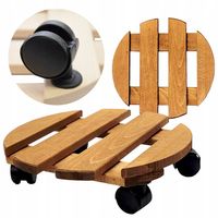 PODEST PODSTAWKA DREWNIANA POD KWIATEK DONICĘ DONICZKĘ NA KÓŁKACH SOLIDNA