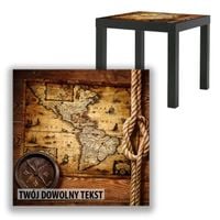 BLAT SZKLANY IKEA LACK Stara mapa z Twoim napisem 55x55cm 105b