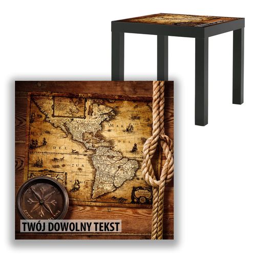 BLAT SZKLANY IKEA LACK Stara mapa z Twoim napisem 55x55cm 105b na Arena.pl