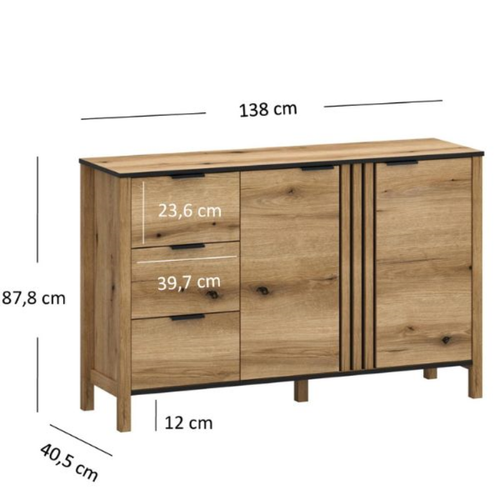 HELIX komoda 2d3s dąb evok. na Arena.pl