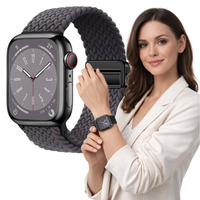 Pasek do Apple Watch 42mm 44mm 45mm 49mm opaska pleciony szary bransoleta