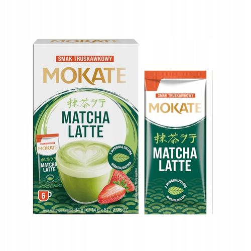 Matcha Latte Truskawkowa Japońska Zielona Herbata Instant 5 szt. MOKATE na Arena.pl