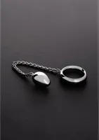steel donut pierścień intymny z łańcuszkiem 45 mm stal nierdzewna