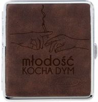 Papierośnica zamszowa z GRAWEREM PREZENT dla palacza