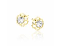 POZŁACANE KOLCZYKI GWIAZD KWIATKI CYRKONIE SREBRO