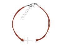 Bransoletka Sznurkowa Krzyżyk Krzyż Srebro 925