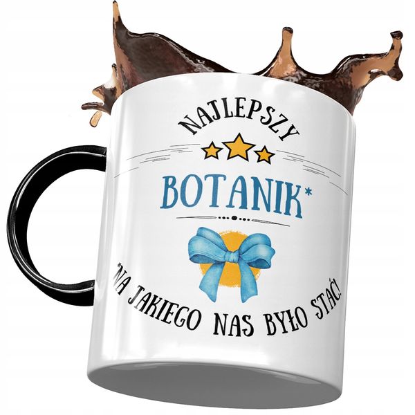 Kubek Czarny Dla Botanika Najlepszy Botanik Kubek Z Nadrukiem Ze Zdjęciem zdjęcie 1