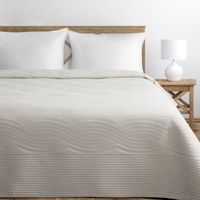 Narzuta welwetowa VELVET2 170x210 cm kremowa velvet elegancka