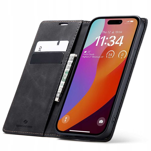 Spacecase Wallet Iphone 15 Pro Black zdjęcie 1