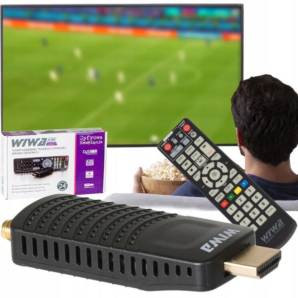 DEKODER TUNER DO TV NAZIEMNEJ DVB-T2 H.265 FULL HD MINI STICK PILOT zdjęcie 1