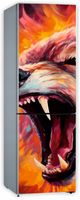 Naklejka samoprzylepna okleina na lodówkę 210x70 cm wściekły ryczący wilk