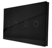 2 x WŁĄCZNIK ŚWIATŁA DOTYKOWY SZKLANY PANEL CZARNY 2+2