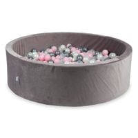 Suchy basen z piłeczkami 700 sztuk 130x40 Velvet lila (perłowe, przezroczyste, srebrne, jasnoróżowe)