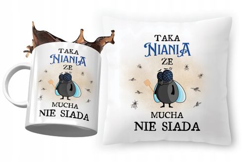 Zestaw Dla Niani Poduszka + Kubek Na Prezent Z Nadrukiem Ze Zdjęciem na Arena.pl