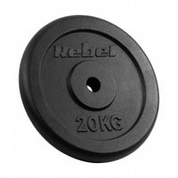 2 x Obciążenie żeliwne 20kg otwór 31mm talerz klasyczny REBEL ACTIVE