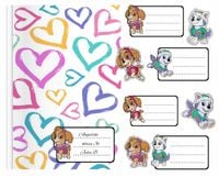 NAKLEJKI NA ZESZYT ZESZYTY NALEPKA 8szt - PSI PATROL SKAY Everest + GRATIS