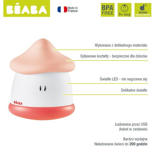 CORAL lampka nocna przenośna led Pixie 200h BEABA na Arena.pl