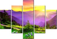 70 100CM OBRAZ 5 ELEM KWIECISTA ŁĄKA DRUK PŁÓTNO