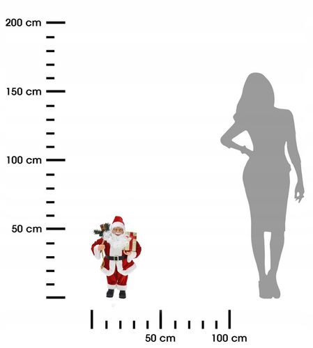 FIGURKA MIKOŁAJA duży Mikołaj z prezentami 60 cm dekoracja świąteczna na Arena.pl